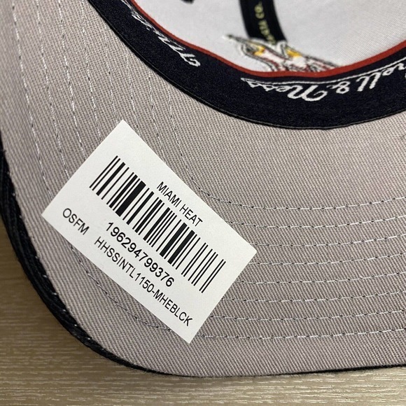 Mitchell & Ness Miami Heat Snapback Hat Logo Remix Black Adjustable New with Tag - Picture 5 of 6